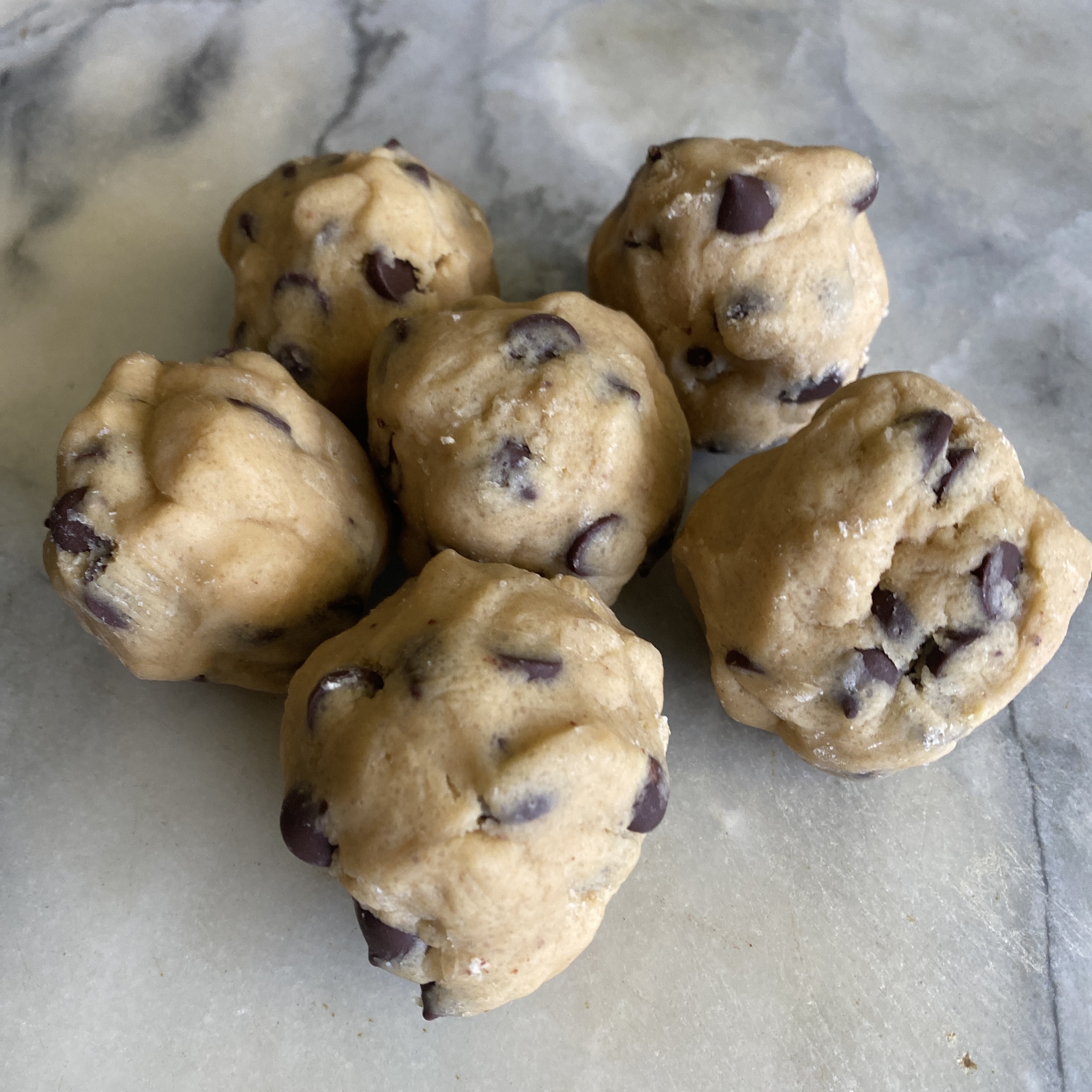Sourdough Chocolate Chip Cookie Dough Balls - 1/2 Dozen